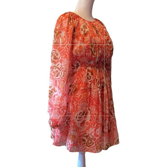 NWT Tanya Taylor’s Balloon Sleeve York Minidress. Color Guavm Multi. Size 0 - Picture 6 of 16